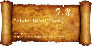 Teleki Napóleon névjegykártya